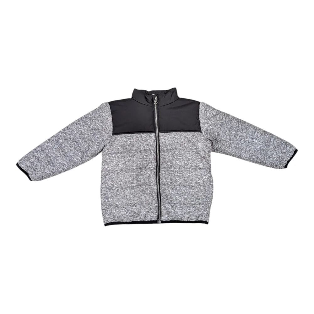 Kids Headquarters Puffer Coat Jacket Gray Grey Blacj Kids Little Toddler Boy 4T
